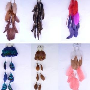 Feather Earrings Long bohemian Fancy style 80S 90S